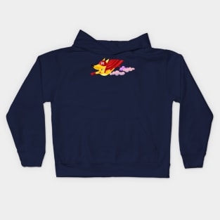 Peppe, the Super Puppy  flying high Kids Hoodie